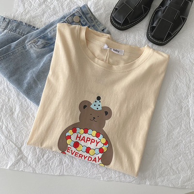 Γυναικείο μπλουζάκι με απλικέ χρώμα - σε διάφορα χρώματα