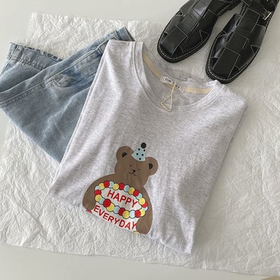 Γυναικείο μπλουζάκι με απλικέ χρώμα - σε διάφορα χρώματα