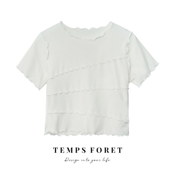 Casual γυναικεία μπλούζα με κοντά μανίκια και οβάλ ντεκολτέ