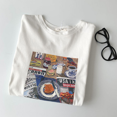 Καθημερινό γυναικείο μπλουζάκι και πολύχρωμο απλικέ