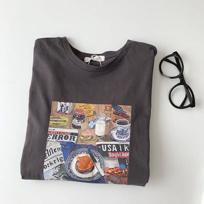 Καθημερινό γυναικείο μπλουζάκι και πολύχρωμο απλικέ