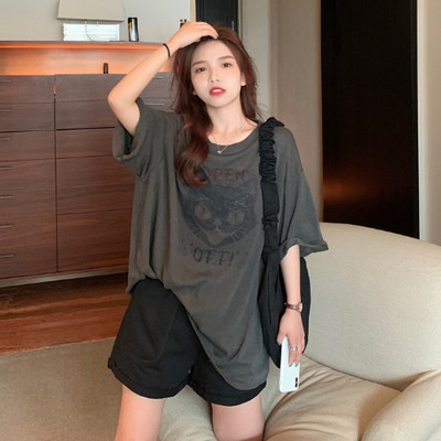 Casual γυναικείο μπλουζάκι με τύπωμα και 3/4 μανίκια