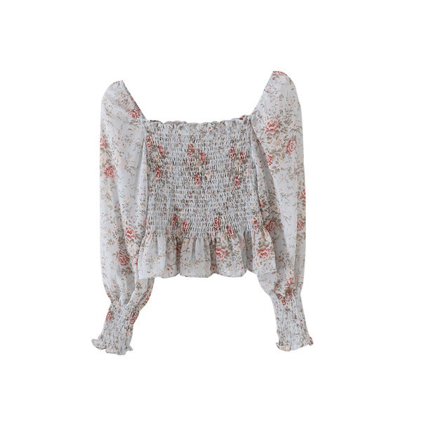 Ženska ležerna bluza golih ramena i cvjetnog uzorka