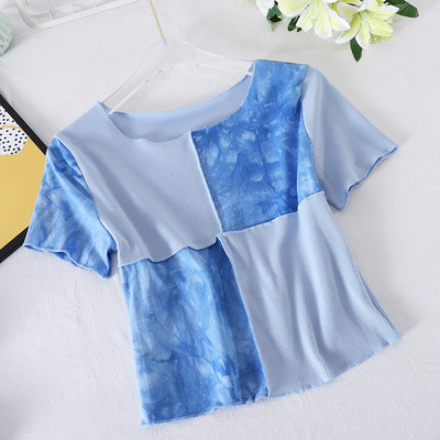 Ženska ležerna bluza s kratkim rukavima i okruglim izrezom