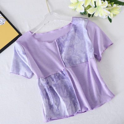 Ženska ležerna bluza s kratkim rukavima i okruglim izrezom