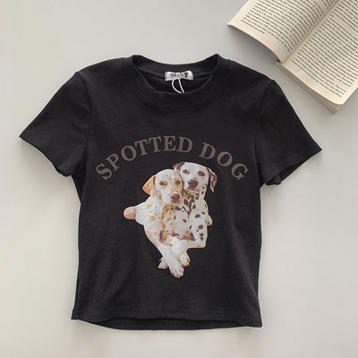 Casual μπλουζάκι με απλικέ και οβάλ λαιμόκοψη σε τρία χρώματα