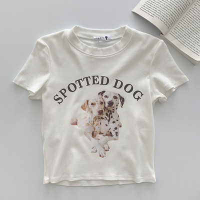 Casual μπλουζάκι με απλικέ και οβάλ λαιμόκοψη σε τρία χρώματα