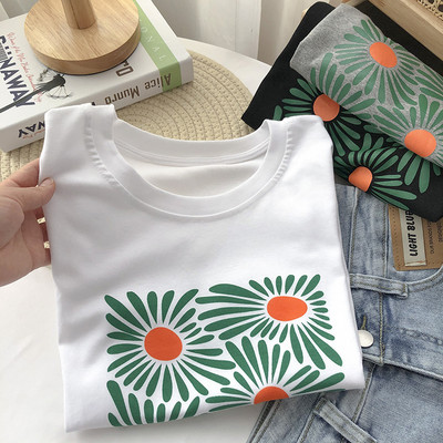 Ženska majica kratkih rukava sa printom u tri boje