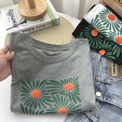 Ženska majica kratkih rukava sa printom u tri boje