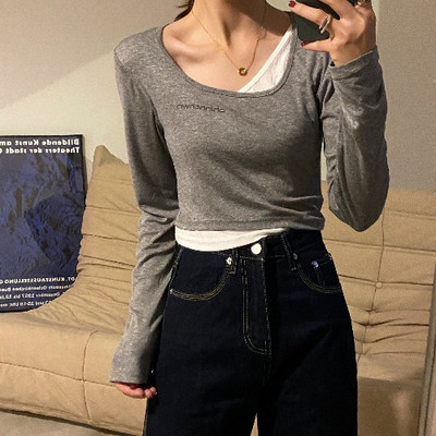 Γυναικεία μπλούζα με μακριά μανίκια και επιγραφή