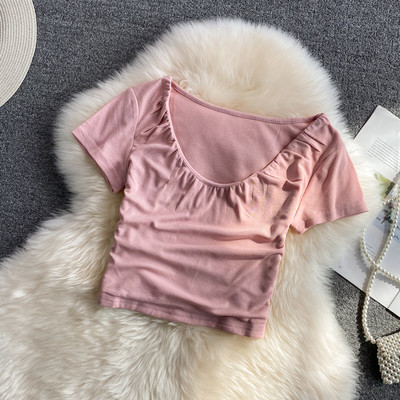 Ženska ležerna bluza s okruglim izrezom i kratkim rukavima