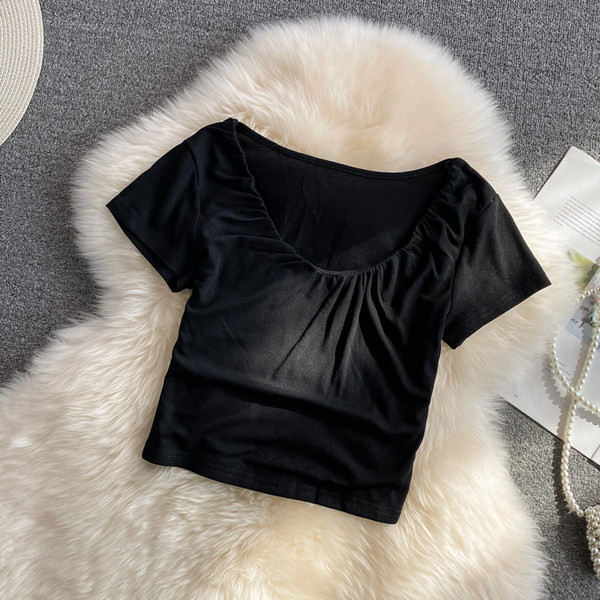 Ženska ležerna bluza s okruglim izrezom i kratkim rukavima