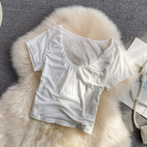 Ženska ležerna bluza s okruglim izrezom i kratkim rukavima