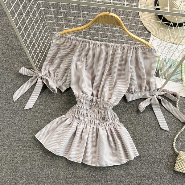 Γυναικεία casual μπλούζα με κορδόνια και ελαστική μέση