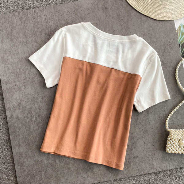 Moderna ženska majica s okruglim izrezom u tri boje