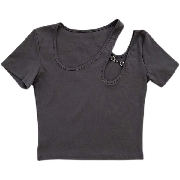 Jednobojna ženska majica s okruglim izrezom i kratkim rukavima