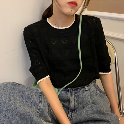 Ženska tanka pletena bluza s rukavima