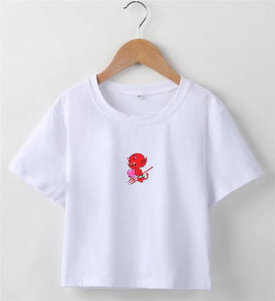 Νέο κοντό γυναικείο μπλουζάκι με απλικέ