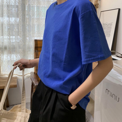 Καλοκαιρινό βαμβακερό μπλουζάκι με κοντά μανίκια