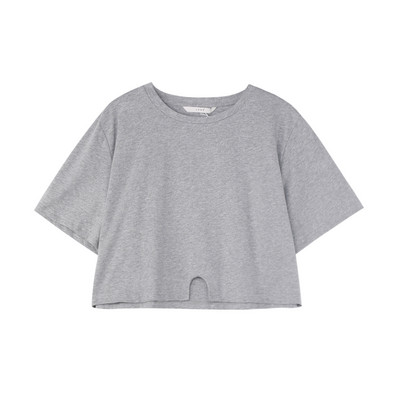 Κοντό γυναικείο μπλουζάκι με συμμετρική στερέωση