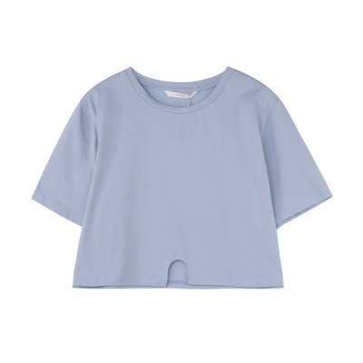 Κοντό γυναικείο μπλουζάκι με συμμετρική στερέωση