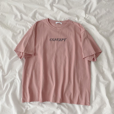 Γυναικείο μπλουζάκι με επιγραφή και κοντά μανίκια