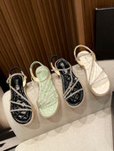 Ležerne ženske sandale s kamenčićima i ravnim potplatom