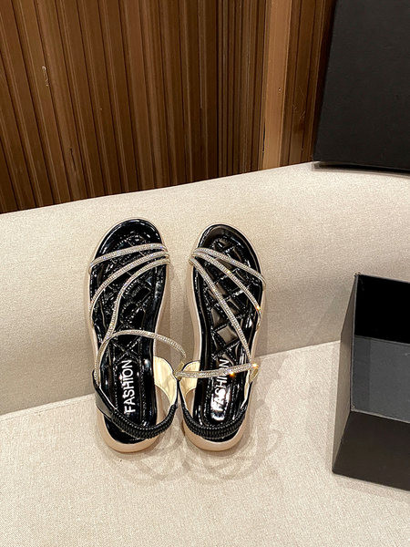 Ležerne ženske sandale s kamenčićima i ravnim potplatom