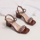 Novi model ženskih sandala od umjetne kože sa perlicama