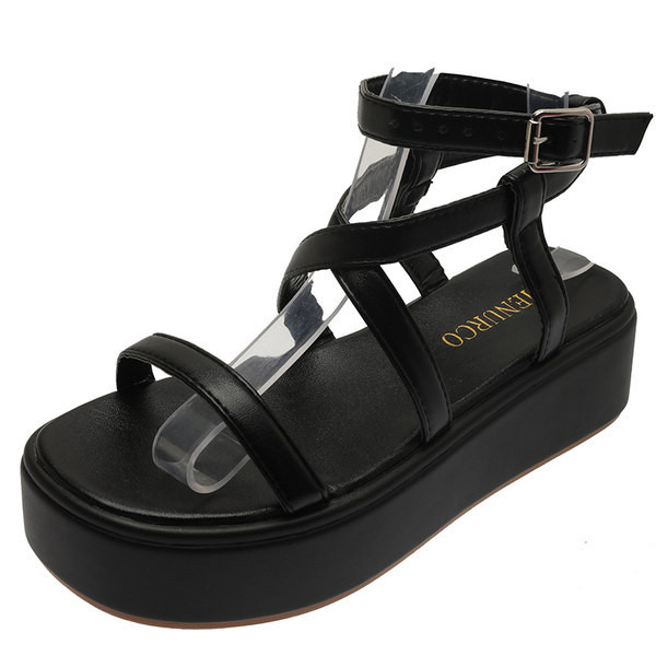 Sieviešu ikdienas sandales ar ādas lencēm trīs krāsās