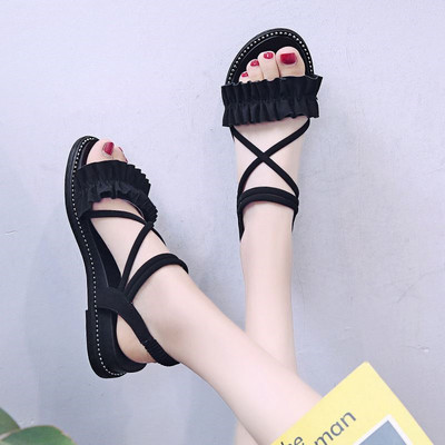 Ženske sandale od eko kože sa ukrasnim kamenčićima