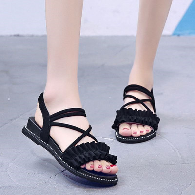 Ženske sandale od eko kože sa ukrasnim kamenčićima