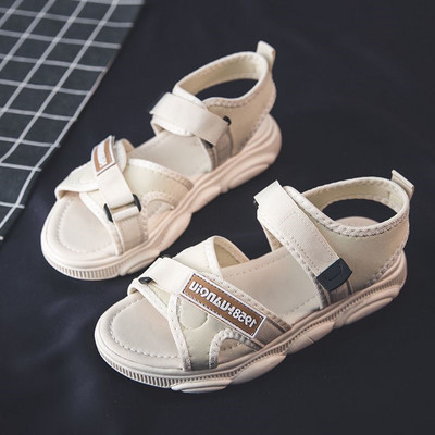 Γυναικεία σανδάλια με velcro και επιγραφή