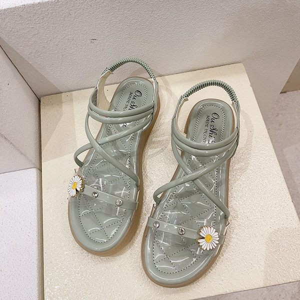 Ženske sandale sa prozirnim dijelom i cvijetom