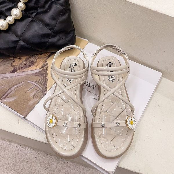 Ženske sandale sa prozirnim dijelom i cvijetom