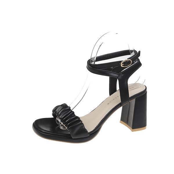 Ženske sandale na petu u četiri boje od umjetne kože