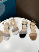 Γυναικεία σανδάλια με πέτρινη διακόσμηση και τακούνι 5 cm