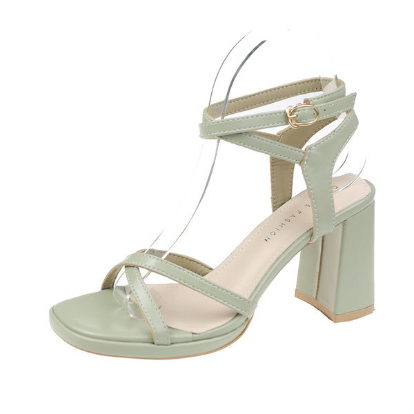 Γυναικεία casual έκο δερμάτινα σανδάλια με ψηλά τακούνια