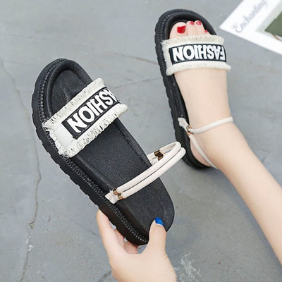 Ležerne ženske sandale s platformom i natpisom