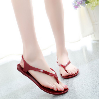 Ženske sandale između prstiju od silikona i ravnog potplata