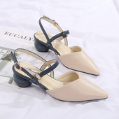 Νέο μοντέλο γυναικεία έκο δερμάτινα σανδάλια με τακούνι