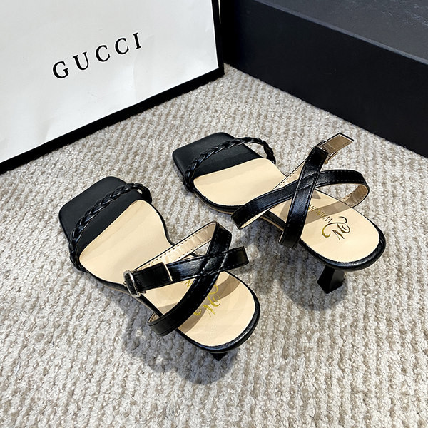 Ženske kožne sandale sa 7 cm tankom petom