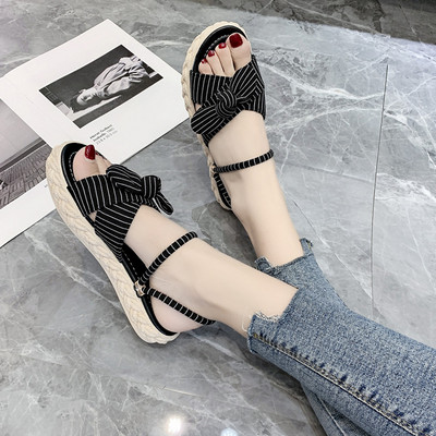 Γυναικεία σανδάλια με κορδέλες και κορδόνια σε τρία χρώματα