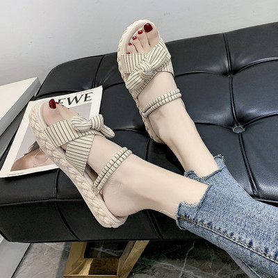 Γυναικεία σανδάλια με κορδέλες και κορδόνια σε τρία χρώματα