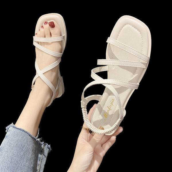 Ženske casual sandale sa gumicom i remenom od eko kože