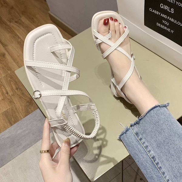 Ženske casual sandale sa gumicom i remenom od eko kože