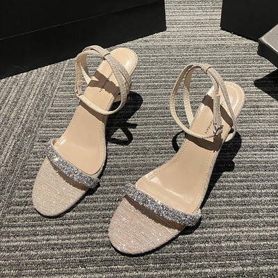 Moderne ženske sandale sa kopčom i kamenčićima