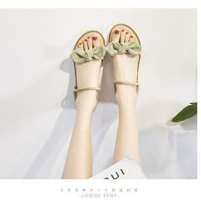 Ženske eko brušene sandale sa trakom i metalnim elementom