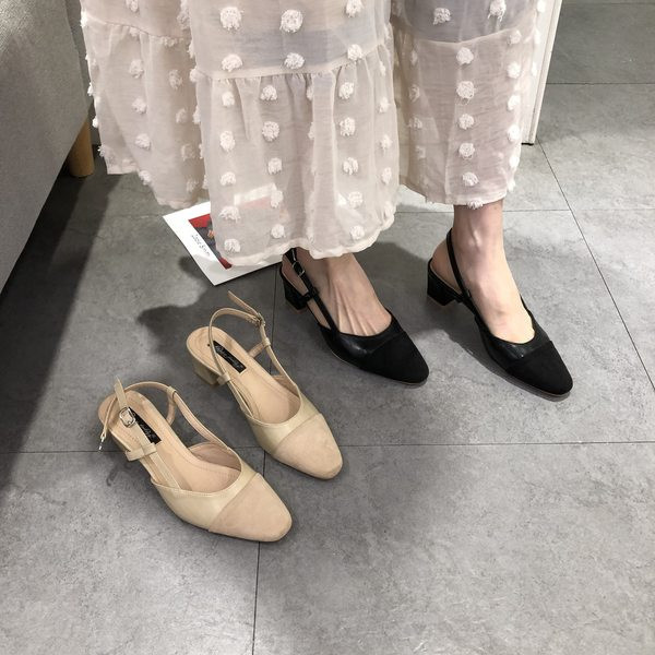 Ležerne ženske sandale na petu od 3 cm i kopču