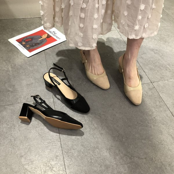 Ležerne ženske sandale na petu od 3 cm i kopču